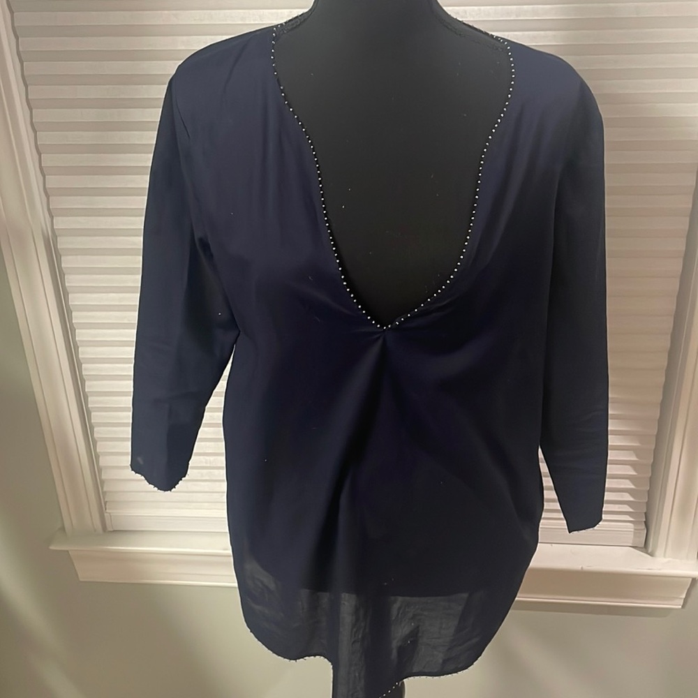 J.Crew Navy Linen Blend Tunic size Medium